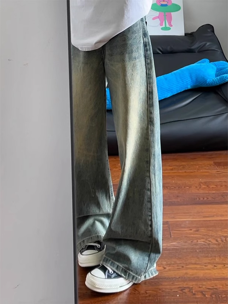 American Retro Blue Jeans Men' - Yellow Streetwear Brand recension och pris